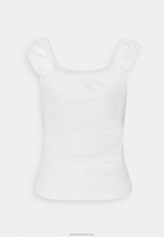 Z62T258 Women Anna Field Print T-Shirt White