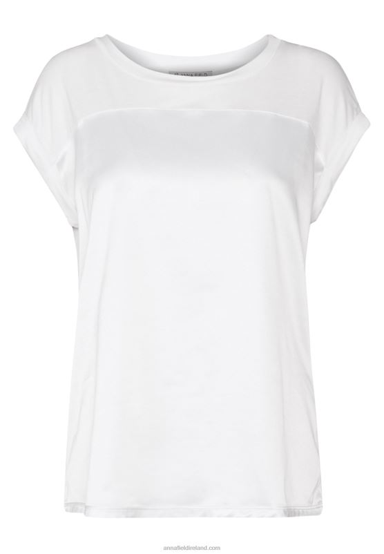 Z62T260 Women Anna Field Print T-Shirt Off-White