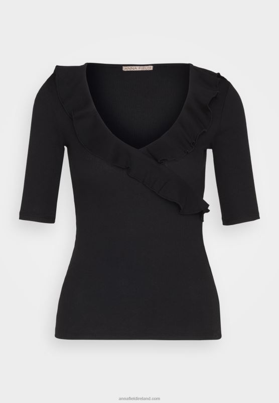 Z62T268 Women Anna Field Print T-Shirt Black