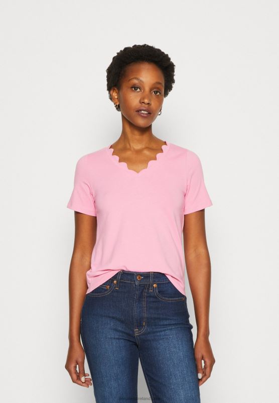 Z62T269 Women Anna Field Print T-Shirt Pink
