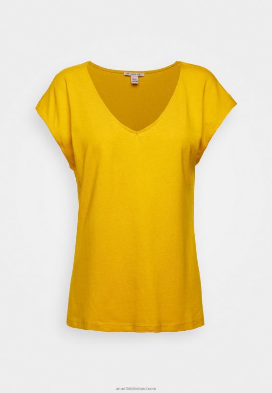 Z62T279 Women Anna Field Basic T-Shirt Golden Yellow