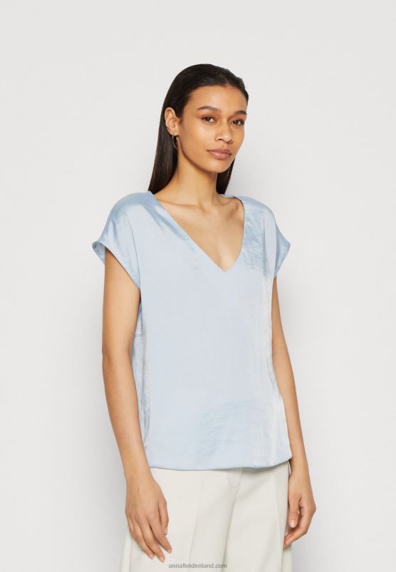 Z62T282 Women Anna Field Basic T-Shirt Light Blue