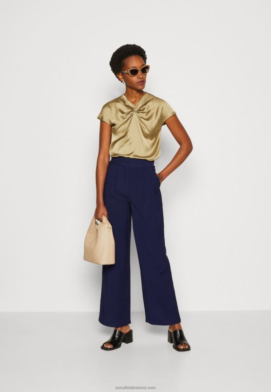 Z62T285 Women Anna Field Print T-Shirt Khaki