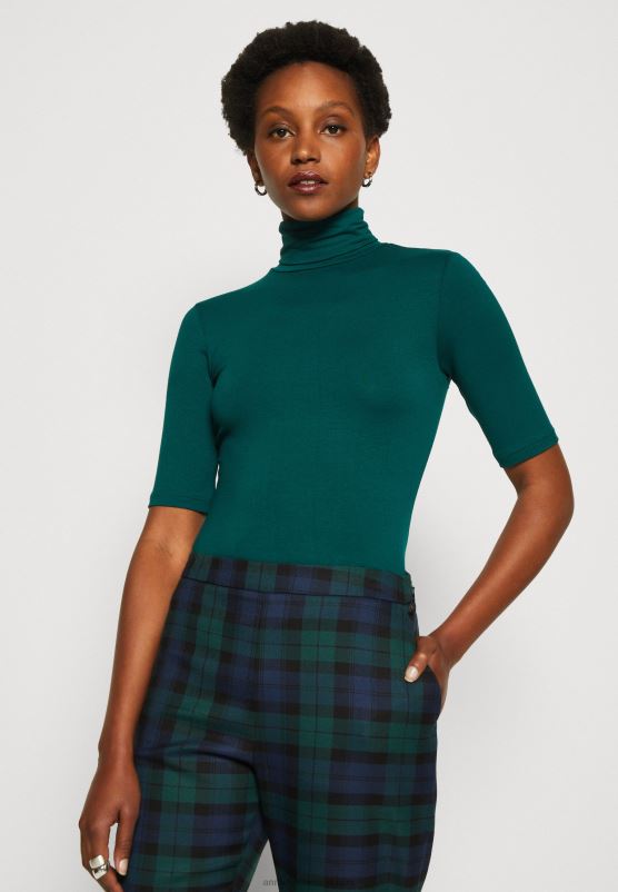 Z62T286 Women Anna Field Print T-Shirt Dark Green