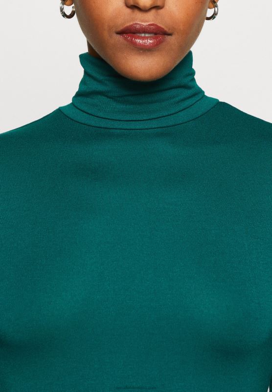 Z62T286 Women Anna Field Print T-Shirt Dark Green