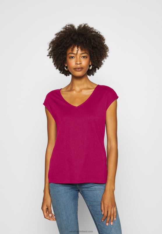 Z62T290 Women Anna Field Basic T-Shirt Berry