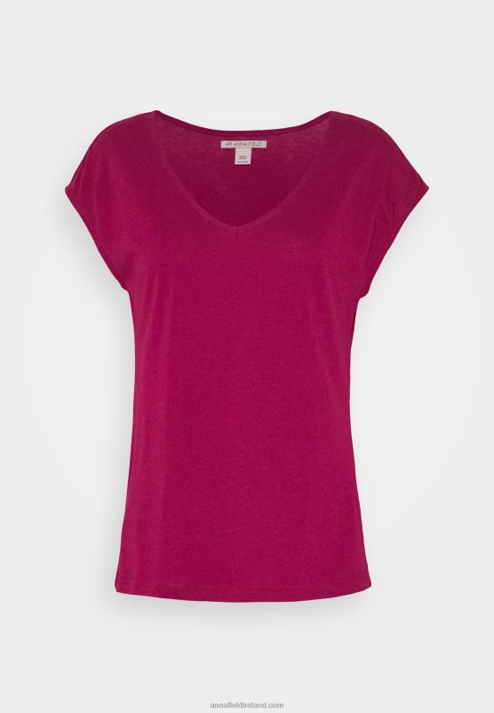 Z62T290 Women Anna Field Basic T-Shirt Berry