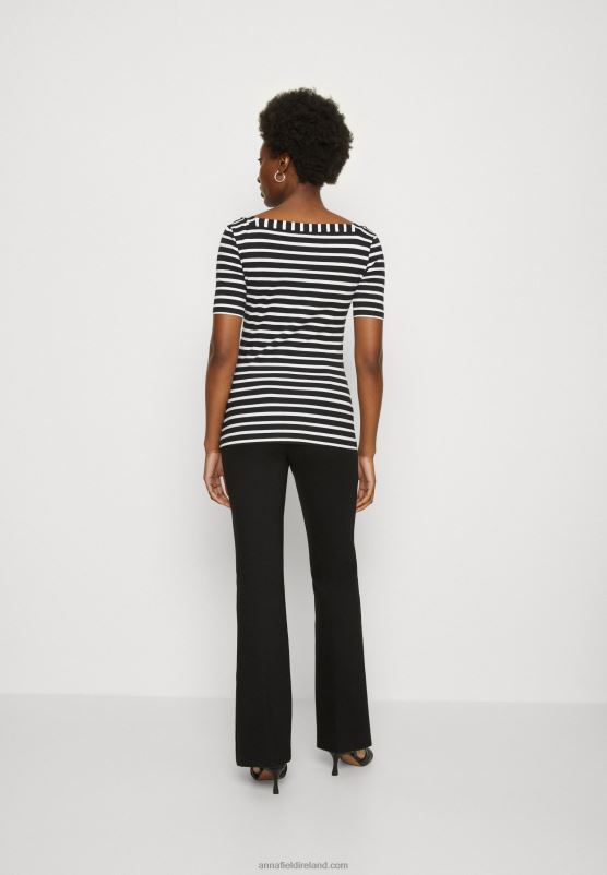 Z62T298 Women Anna Field Print T-Shirt Black/White