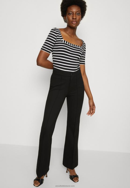 Z62T298 Women Anna Field Print T-Shirt Black/White