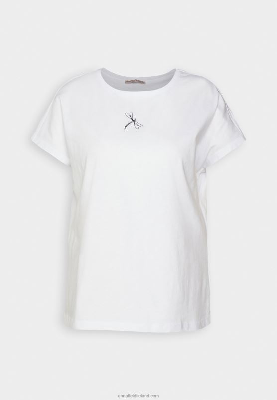 Z62T299 Women Anna Field Print T-Shirt White