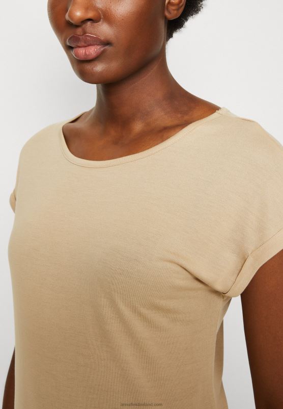 Z62T301 Women Anna Field 3 Pack Basic T-Shirt Beige/Off-White/Red