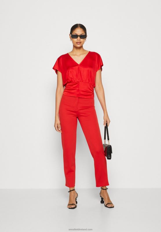 Z62T303 Women Anna Field Print T-Shirt Red