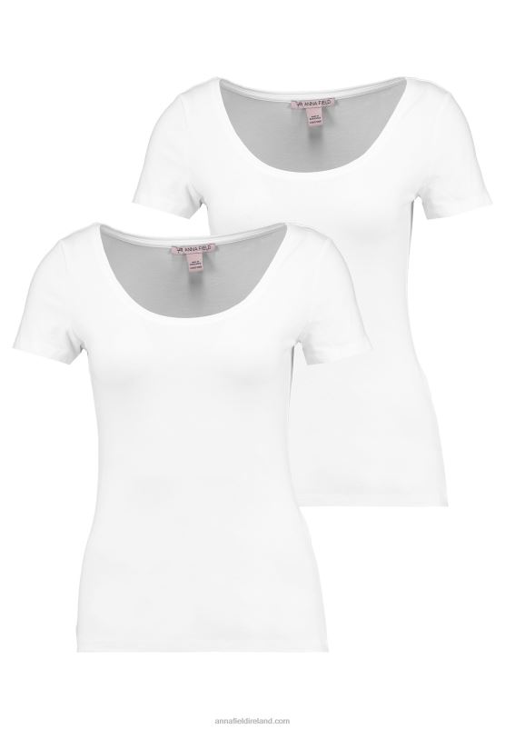 Z62T306 Women Anna Field 2 Pack Basic T-Shirt White