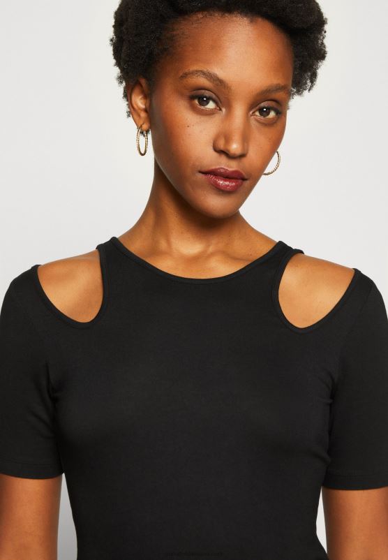 Z62T307 Women Anna Field Print T-Shirt Black