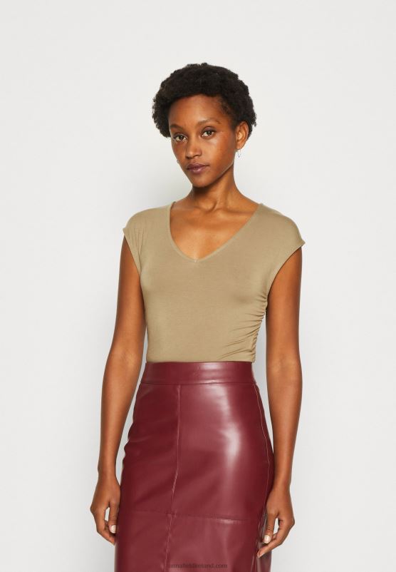 Z62T309 Women Anna Field Print T-Shirt Beige