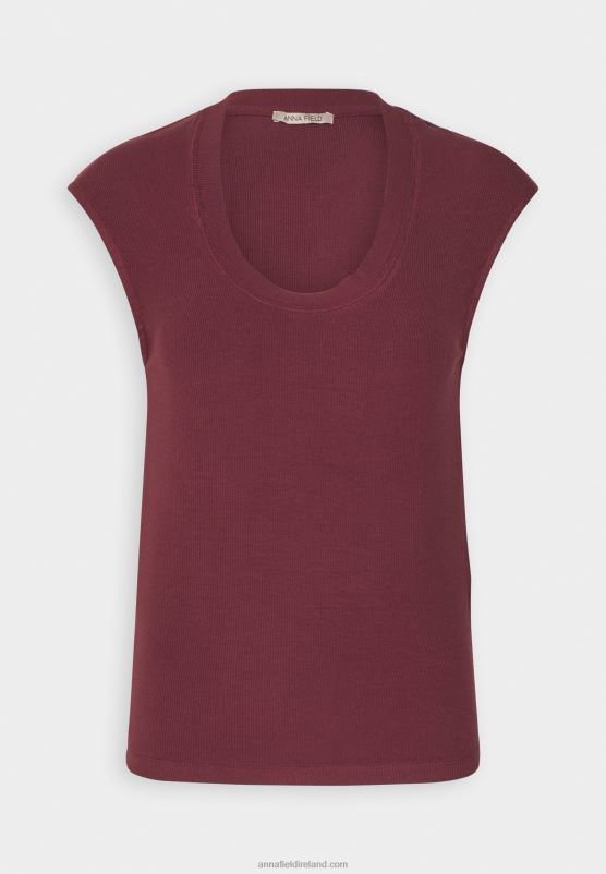Z62T310 Women Anna Field Basic T-Shirt Dark Red