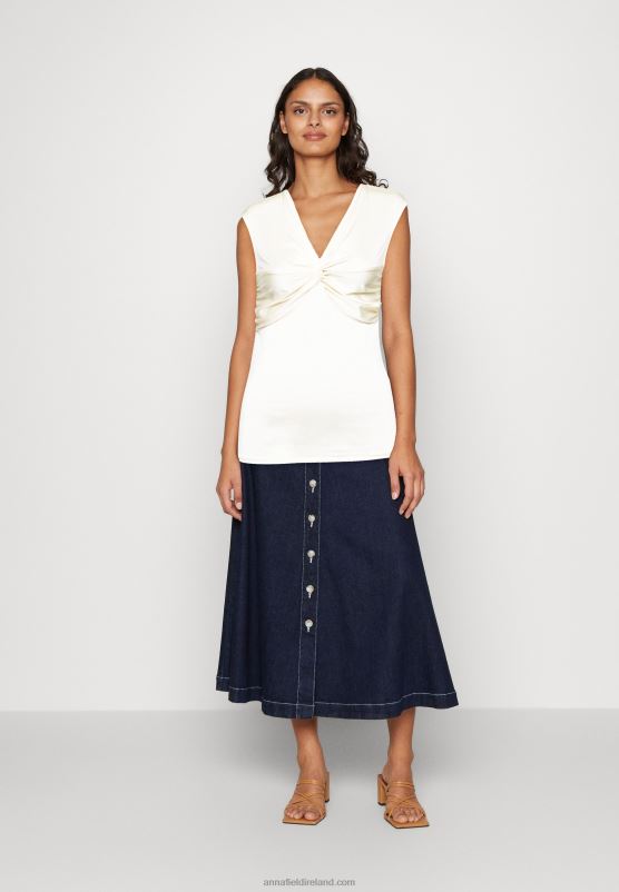 Z62T311 Women Anna Field Print T-Shirt Off-White