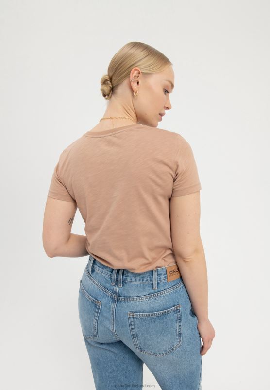 Z62T321 Women Anna Field Bring Your Dreams To Life Print T-Shirt Brown