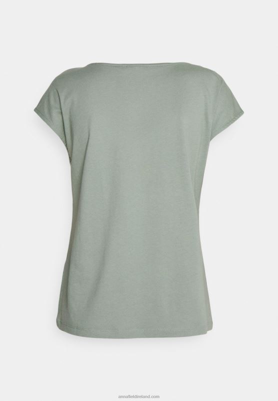 Z62T322 Women Anna Field Basic T-Shirt Light Green