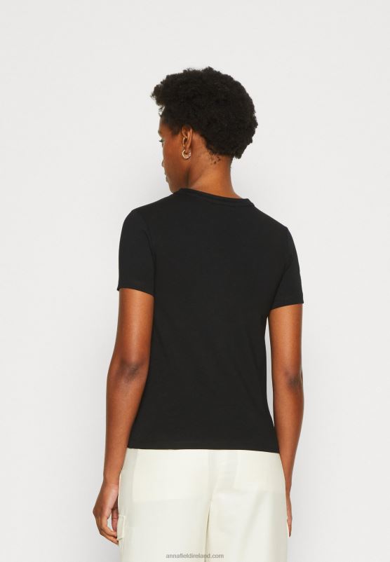 Z62T325 Women Anna Field Print T-Shirt Black