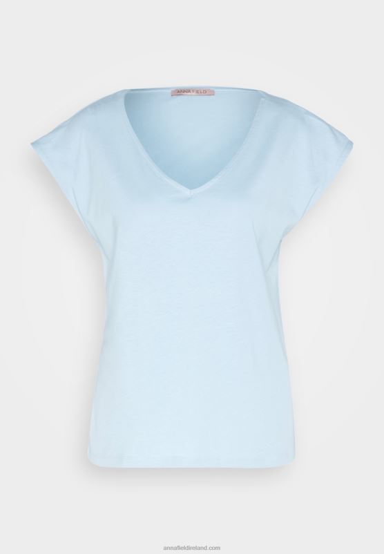 Z62T327 Women Anna Field Basic T-Shirt Light Blue