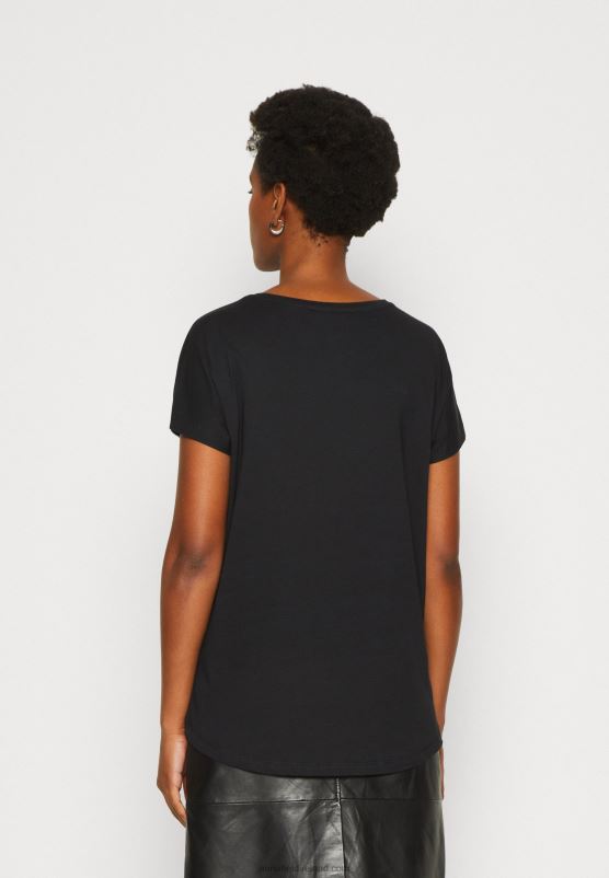 Z62T332 Women Anna Field Print T-Shirt Black