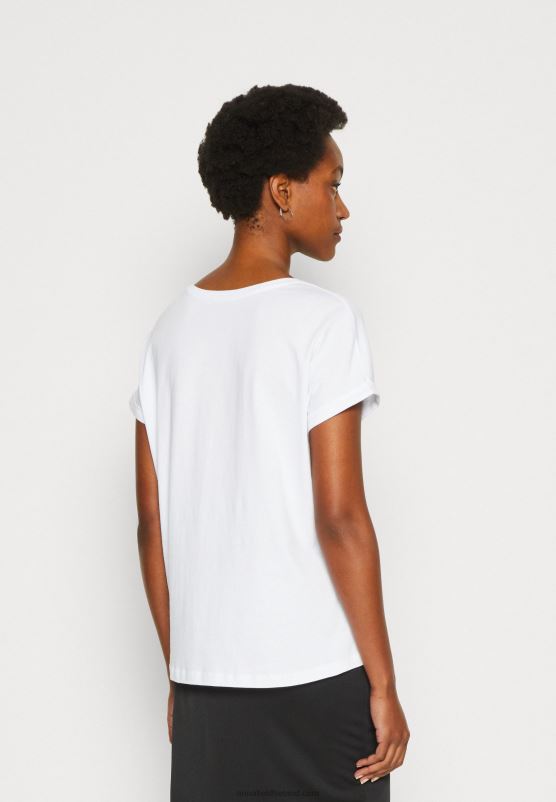 Z62T333 Women Anna Field Print T-Shirt White