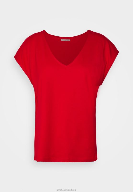 Z62T337 Women Anna Field Basic T-Shirt Red