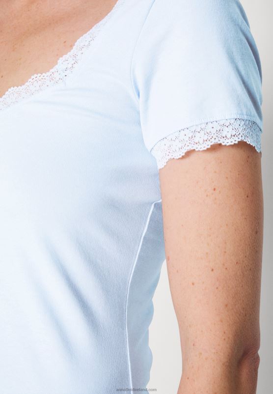 Z62T338 Women Anna Field Basic T-Shirt Light Blue