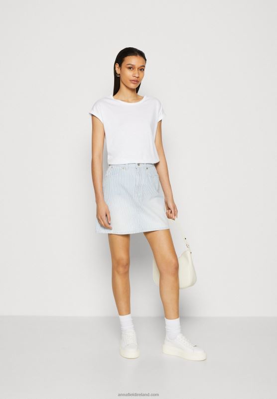 Z62T344 Women Anna Field 3 Pack Basic T-Shirt White/Mottled Light Grey