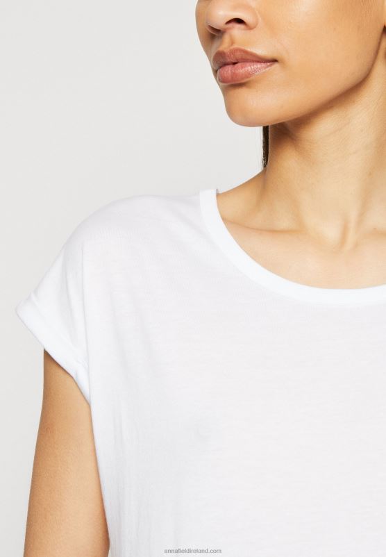 Z62T344 Women Anna Field 3 Pack Basic T-Shirt White/Mottled Light Grey