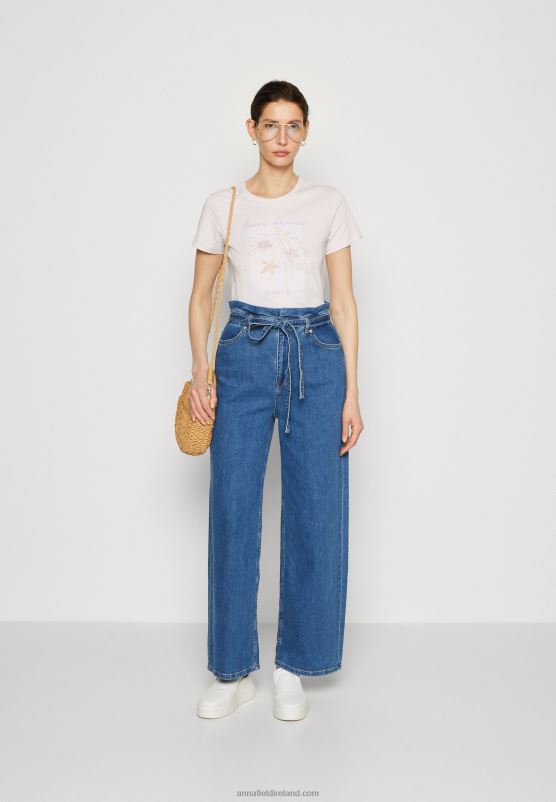 Z62T345 Women Anna Field Print T-Shirt Lilac