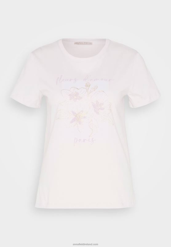 Z62T345 Women Anna Field Print T-Shirt Lilac