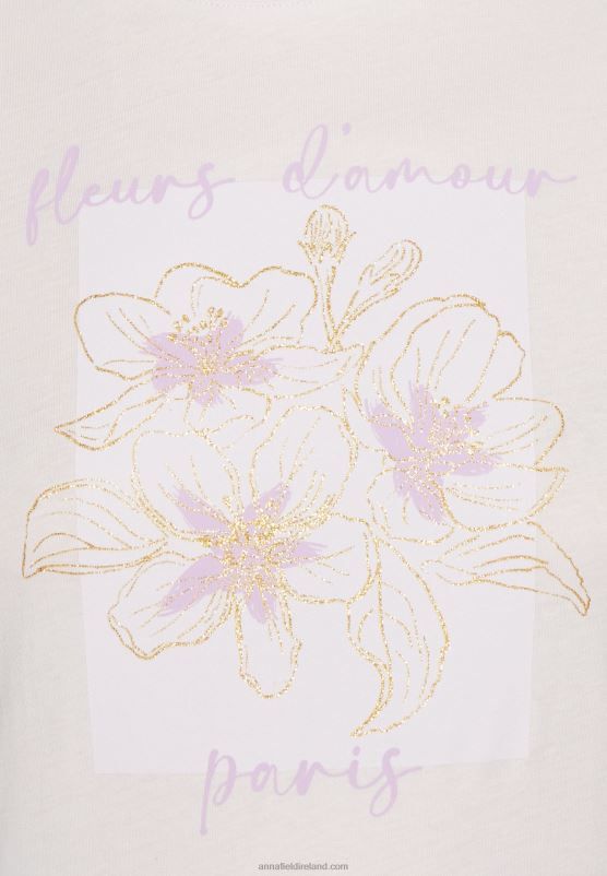 Z62T345 Women Anna Field Print T-Shirt Lilac