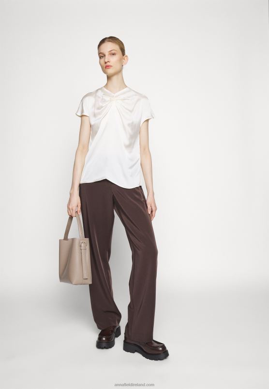 Z62T346 Women Anna Field Print T-Shirt Off White