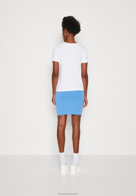 Z62T347 Women Anna Field Print T-Shirt White