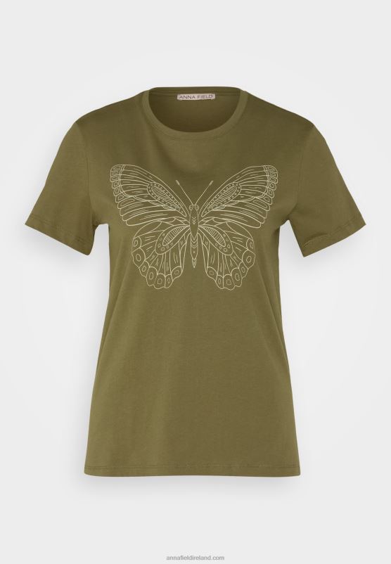 Z62T349 Women Anna Field Print T-Shirt Green