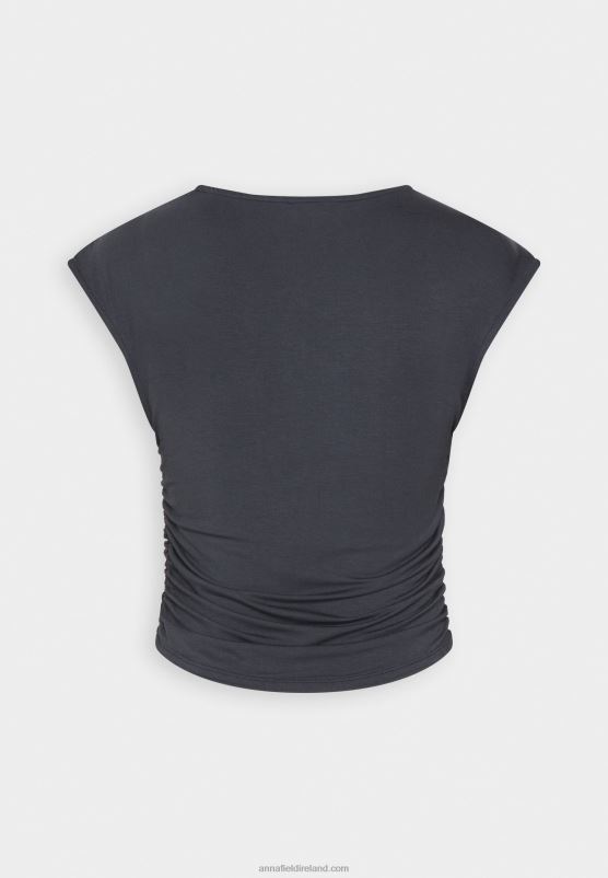 Z62T351 Women Anna Field Print T-Shirt Grey