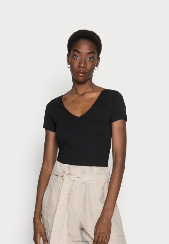 Z62T354 Women Anna Field 2 Pack Basic T-Shirt Black