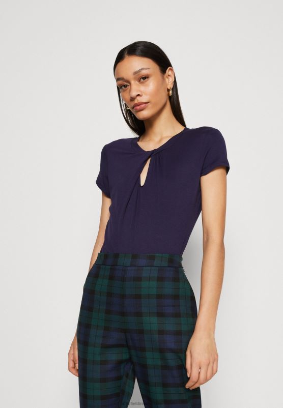 Z62T355 Women Anna Field Print T-Shirt Dark Blue