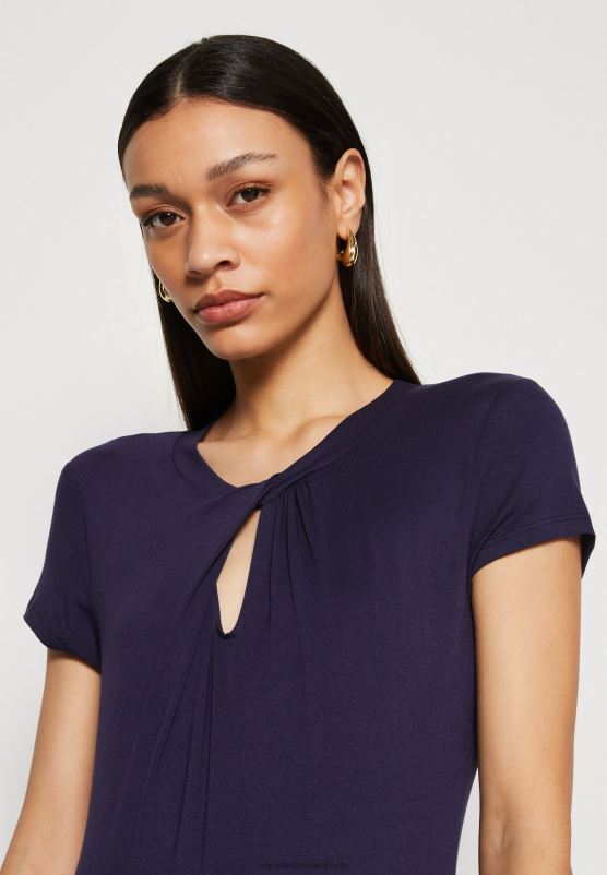 Z62T355 Women Anna Field Print T-Shirt Dark Blue