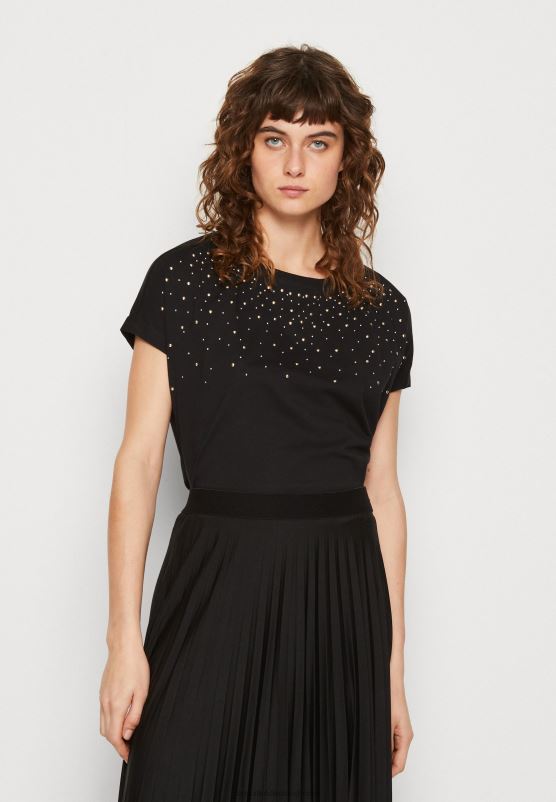 Z62T358 Women Anna Field Print T-Shirt Black