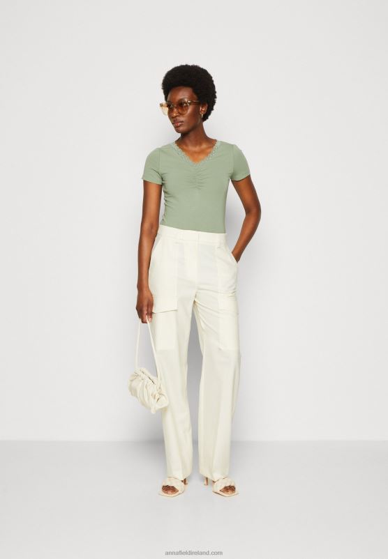 Z62T360 Women Anna Field Print T-Shirt Light Green