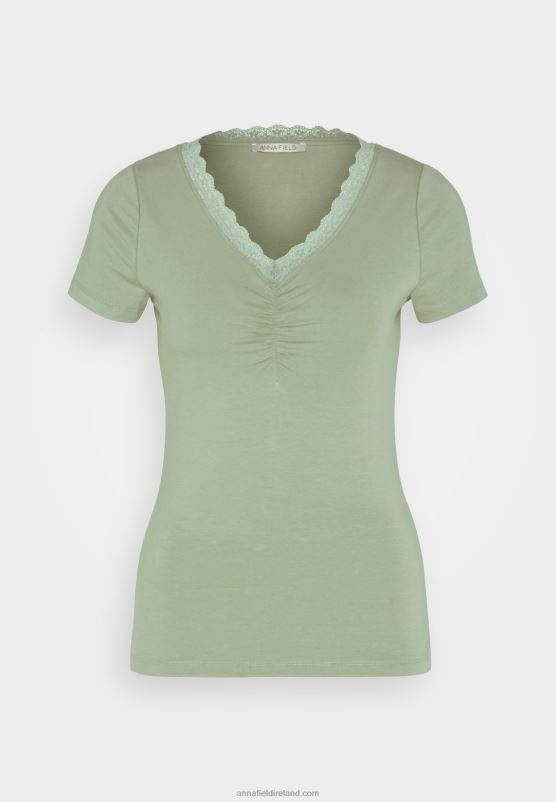 Z62T360 Women Anna Field Print T-Shirt Light Green