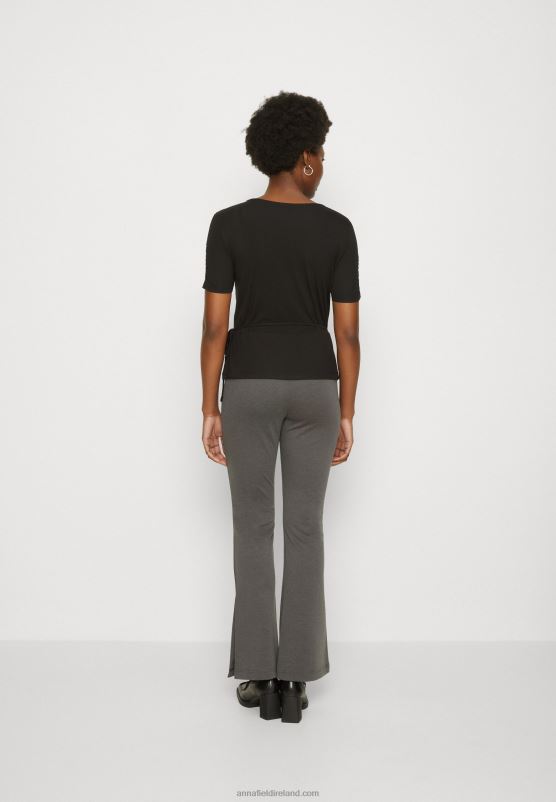 Z62T361 Women Anna Field Print T-Shirt Black