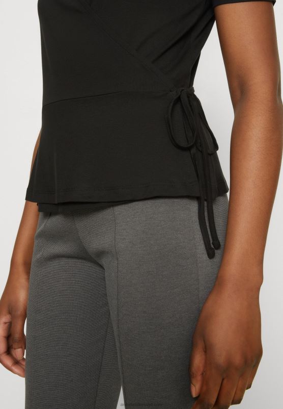 Z62T361 Women Anna Field Print T-Shirt Black