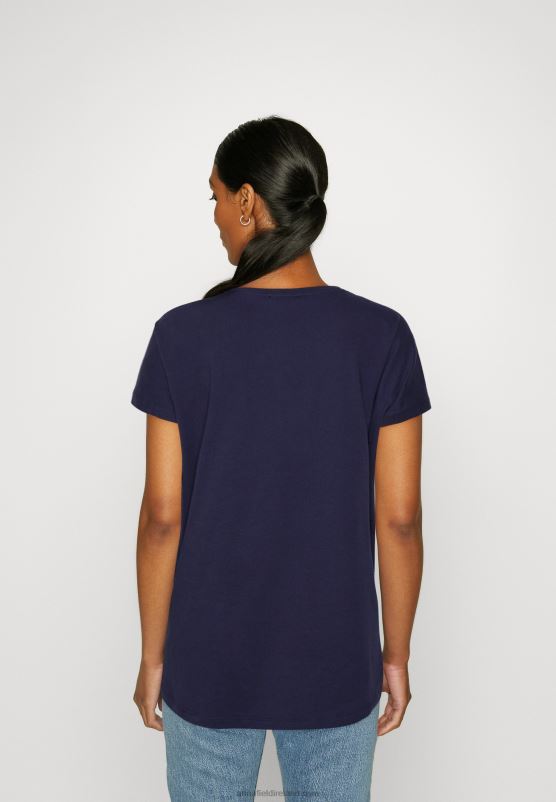 Z62T362 Women Anna Field Print T-Shirt Dark Blue
