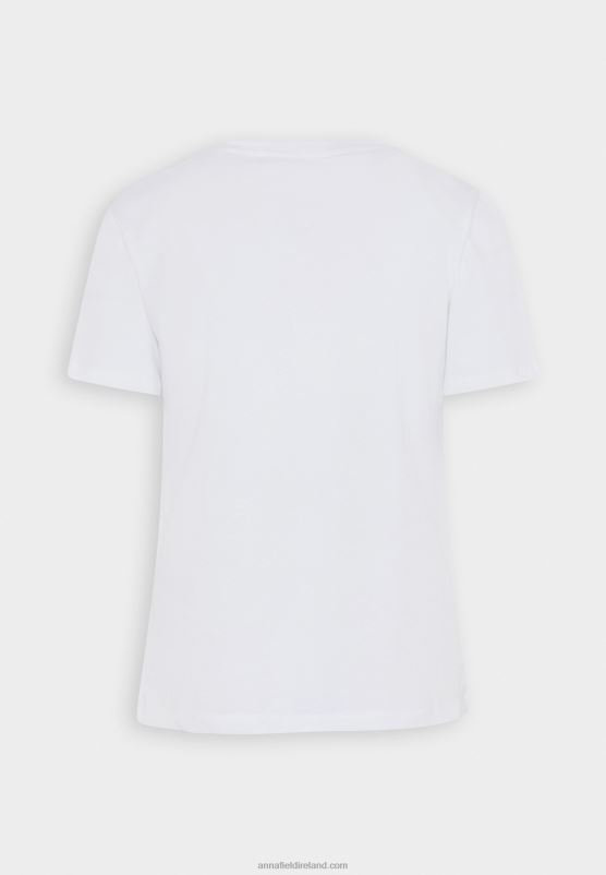 Z62T364 Women Anna Field Print T-Shirt White