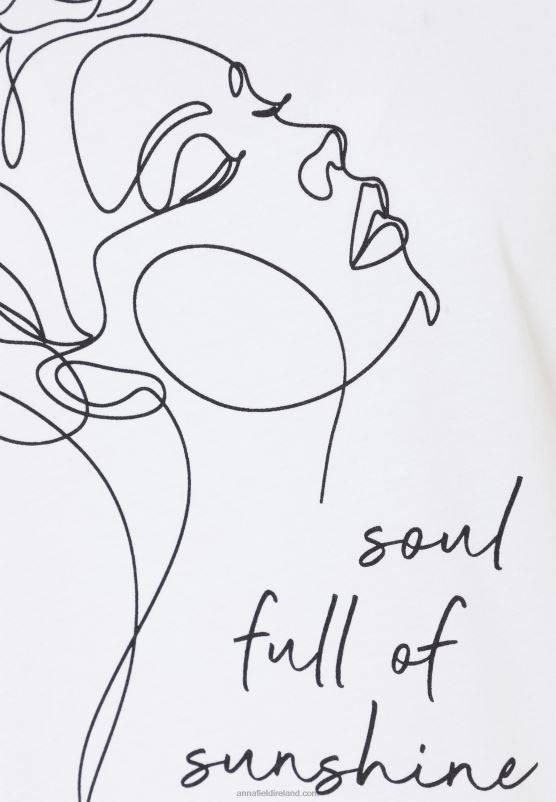 Z62T364 Women Anna Field Print T-Shirt White