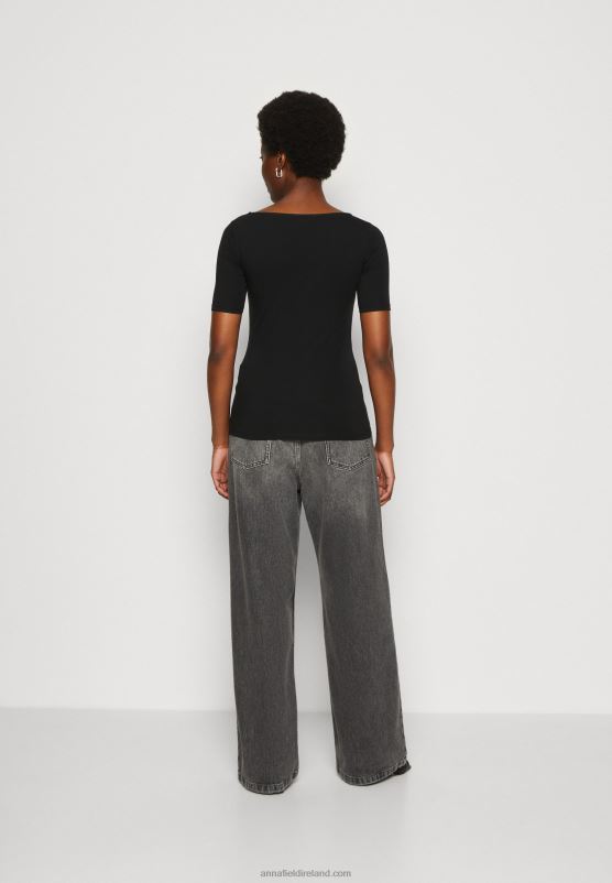 Z62T366 Women Anna Field Print T-Shirt Black/Black